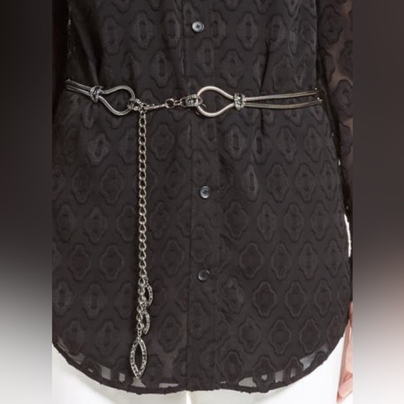 St. John Collection Swarovski Crystal Leaf Chain Belt - Picture 2 of 16